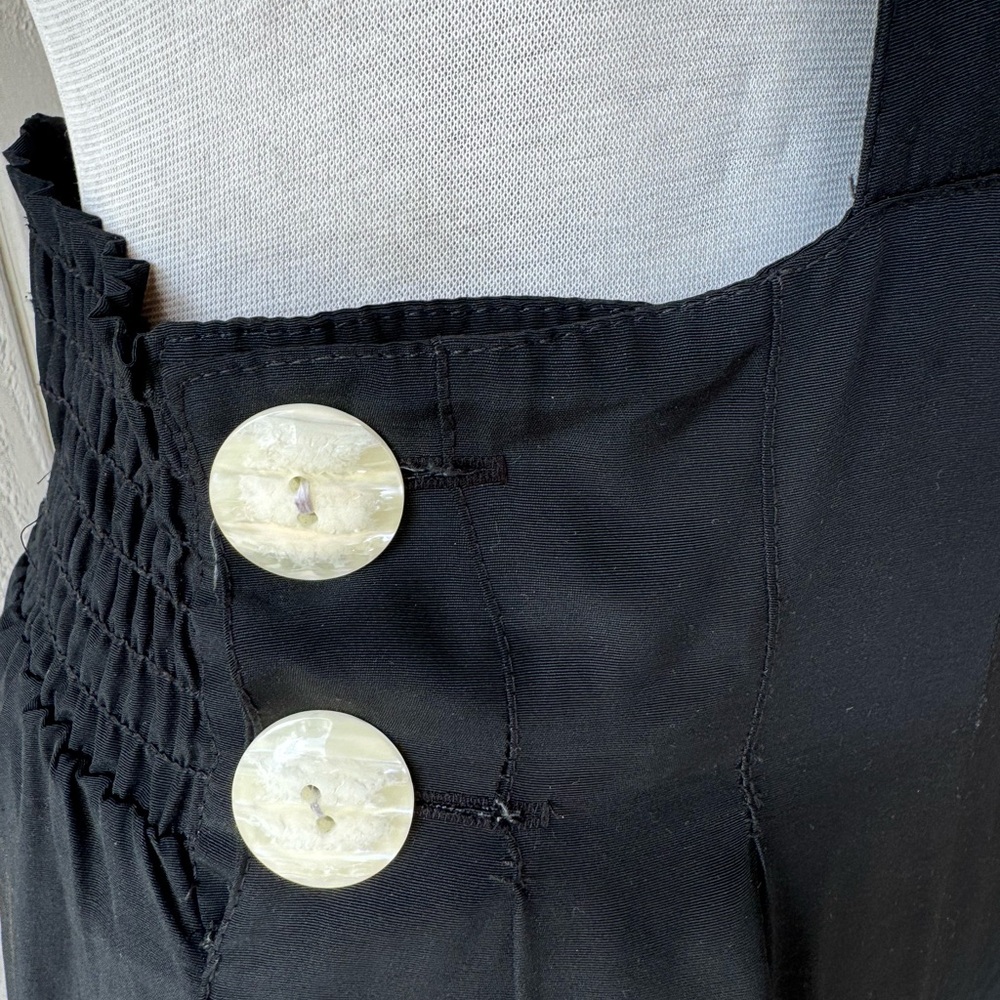 Vtg 90s Atina Black Suspender Wide Leg Jumpsuit Sz 10 High Waist Karon Crosby - Picture 6 of 7